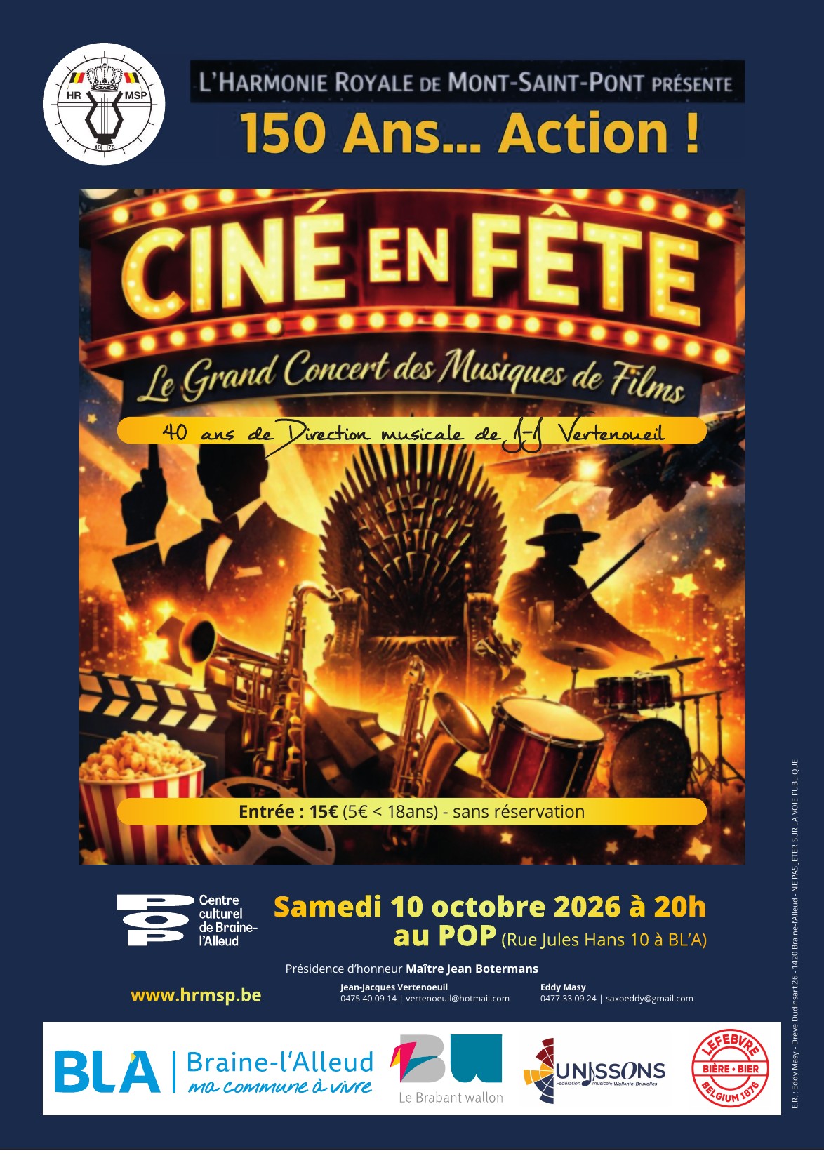 Affiche du concert Ciné en Fête du 10 octobre 2026 au POP